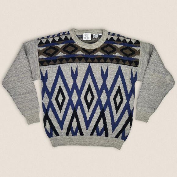 Vintage 90s Wool Blend Grandpa Sweater | Together | Size Small - Picture 1 of 4